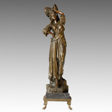 Classical Figure Statue Woman Stean Bronze Sculpture TPE-003